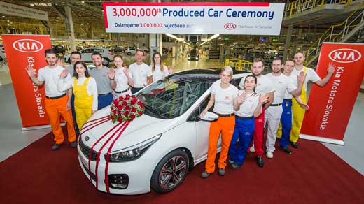 Kia Motors Slovakia vyrobila 3 miliónty automobil