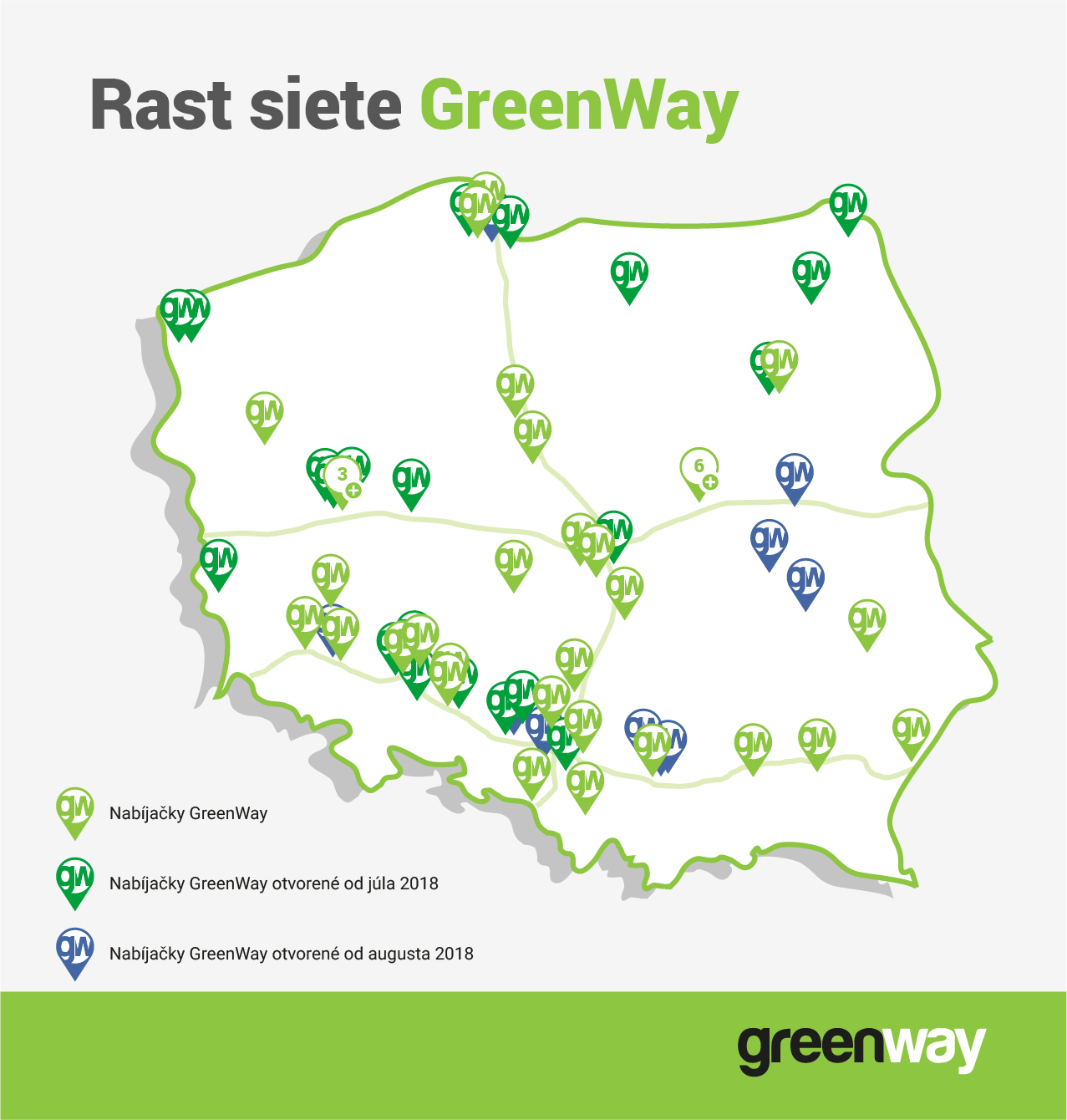 V sieti GreenWay pribudne online 31 rýchlonabíjacích staníc